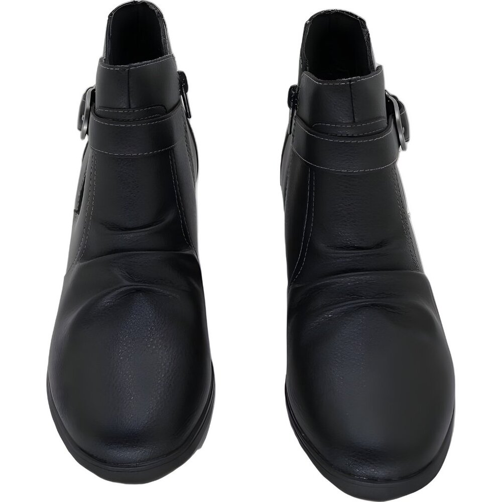 Clarks Emily 2 Opal Black Leather Ankle Boots Buckle Zip Women's US 8M - Picture 5 of 6